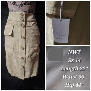 Khaki button down skirt